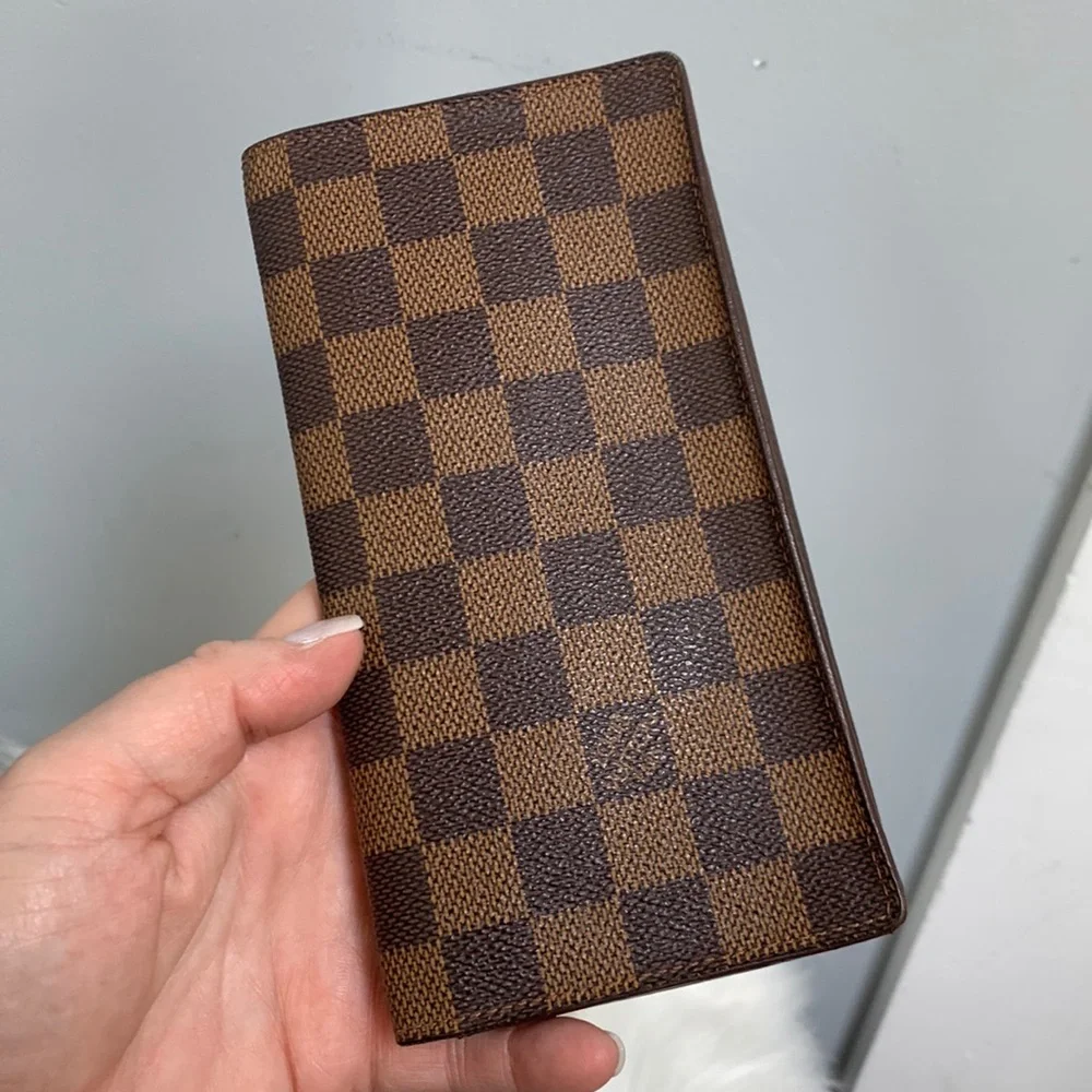 1998 authentic Louis Vuitton Damier Ebene (DE) long vertical wallet organizer